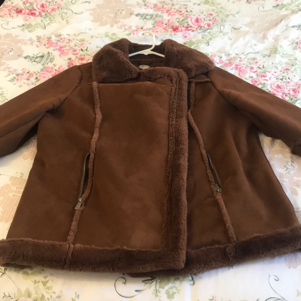 Style & Co. Brown Faux Shearling Ski Jacket